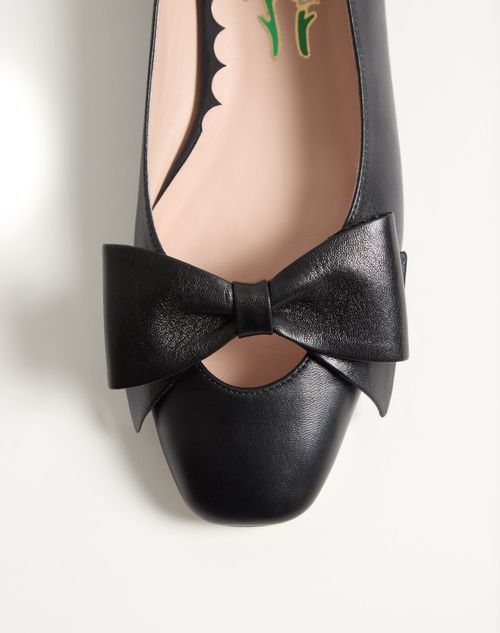 Valentino Garavani - Bowow Kidskin Ballerina - Black - Woman - Ballerinas